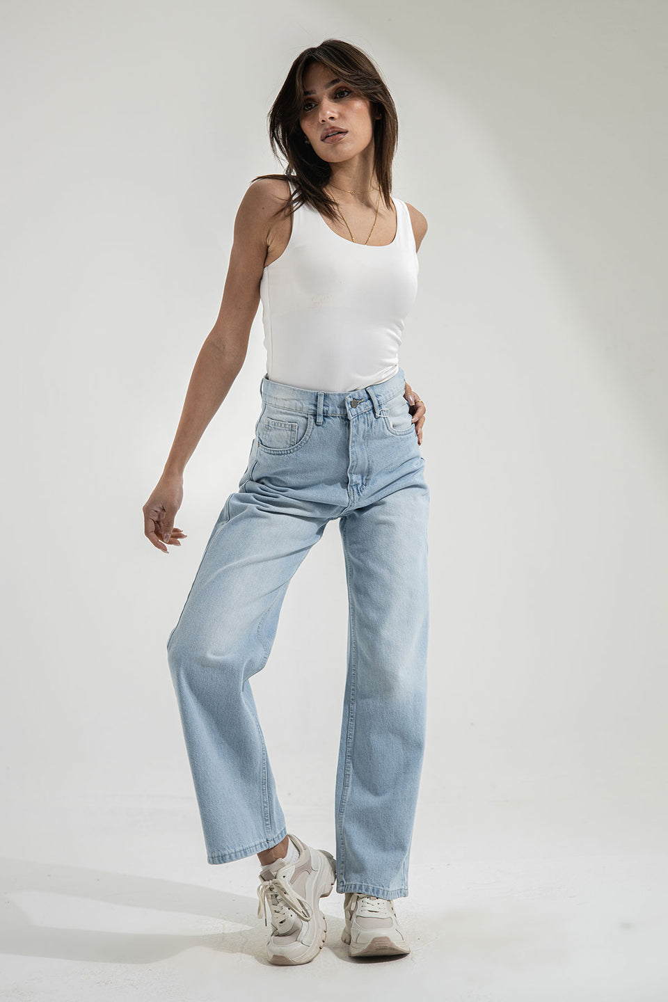 Light Blue Wide Leg Jeans