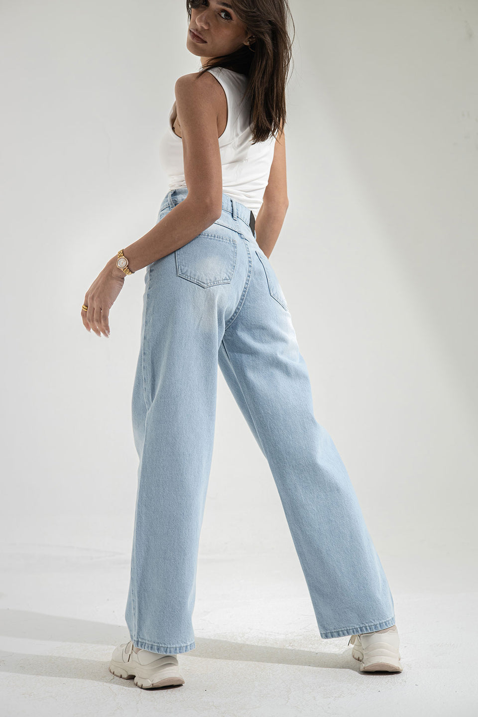 Light Blue Wide Leg Jeans