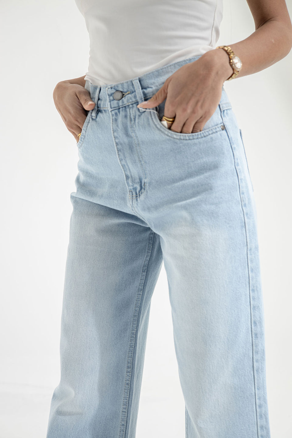 Light Blue Wide Leg Jeans