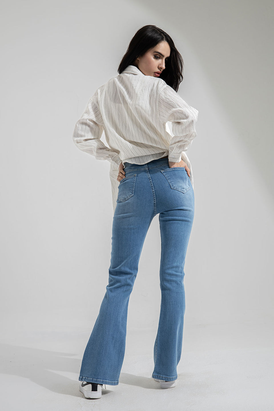 Light Blue High Waist Flared Jeans