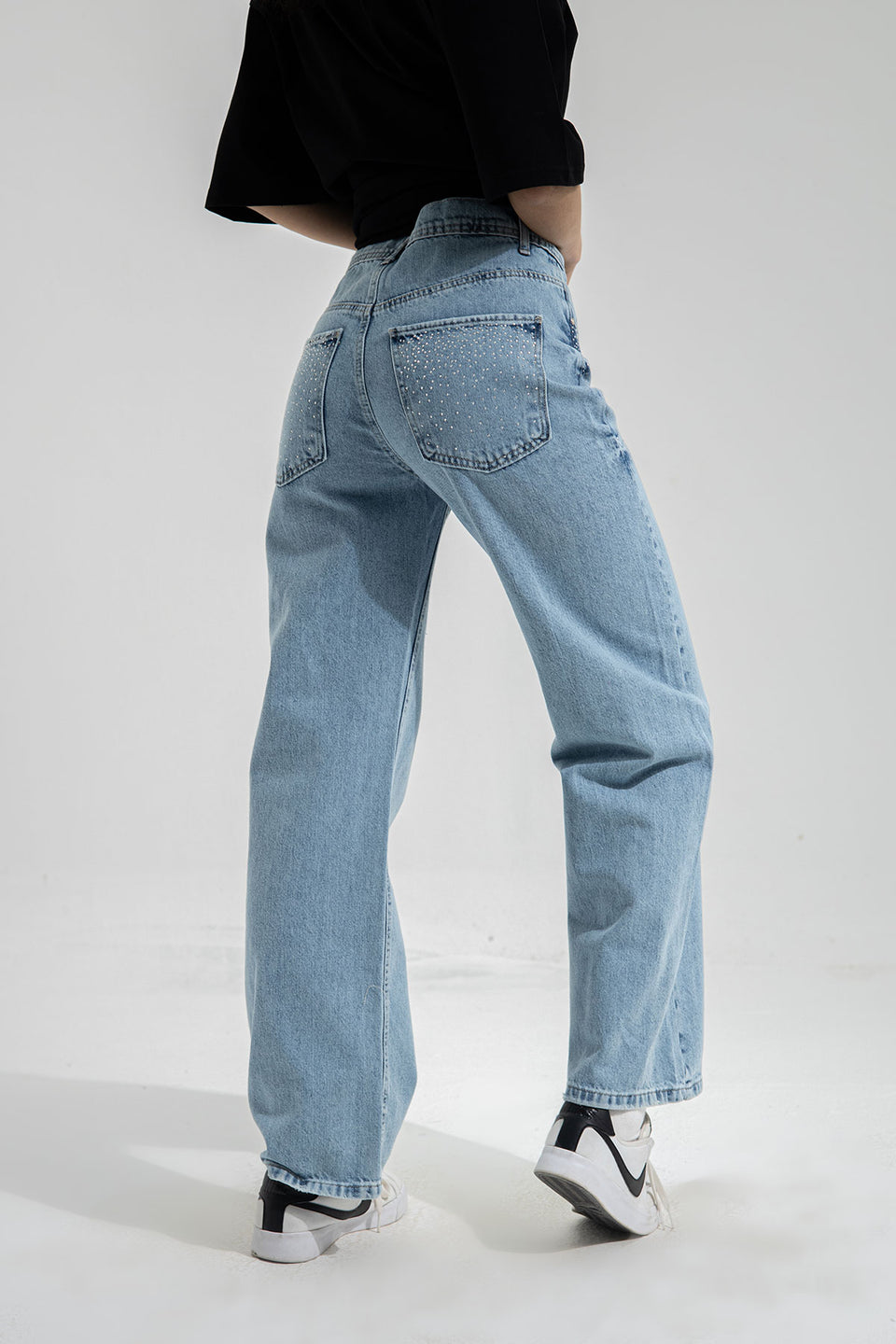 Light Jeans Wide Leg Glitter Jeans