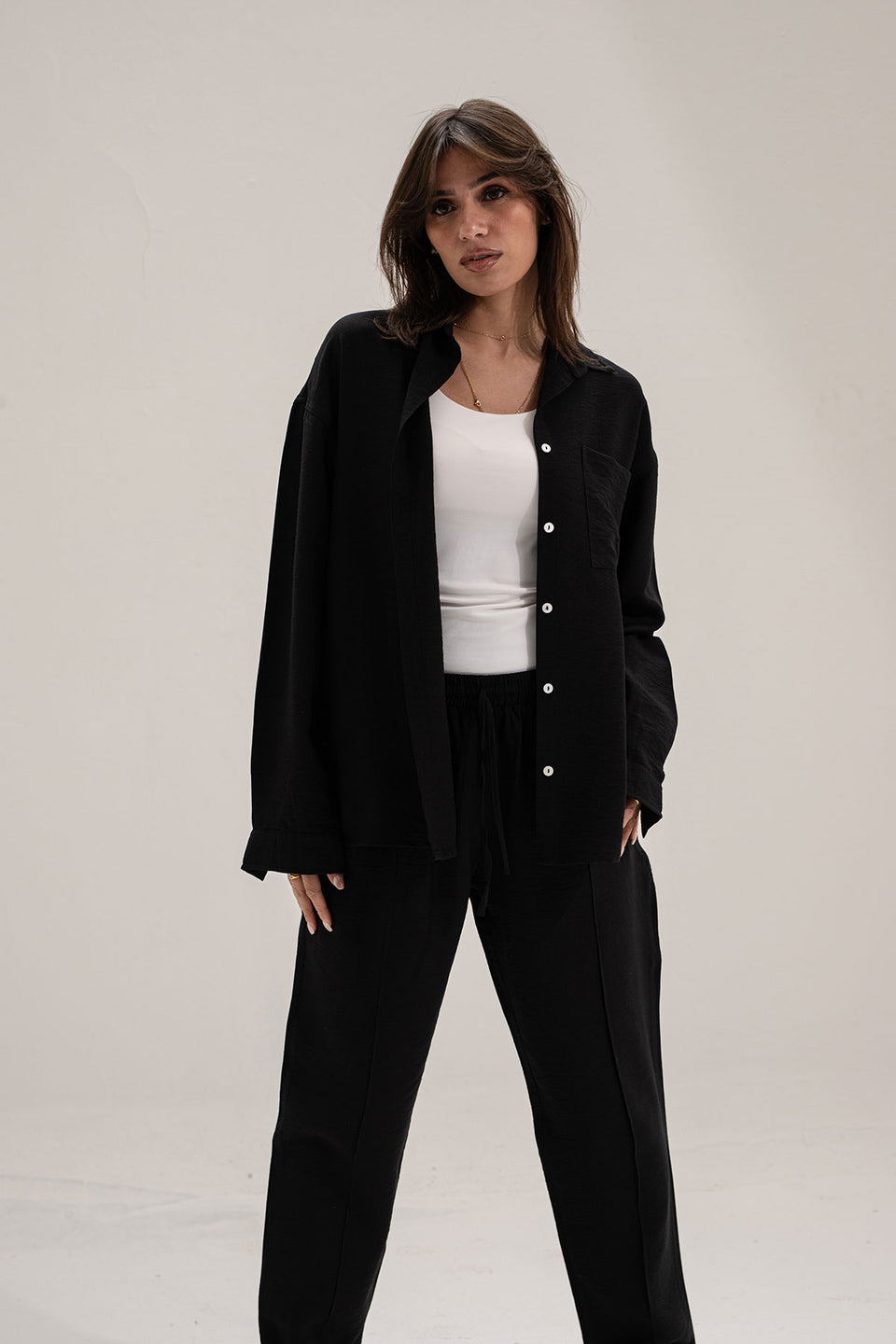 Black Linen Comfort Set