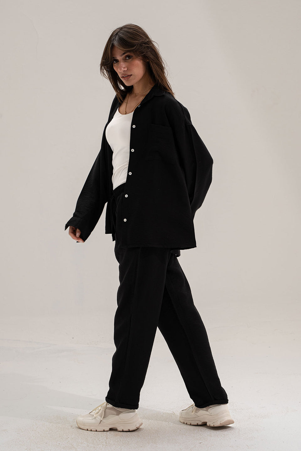 Black Linen Comfort Set
