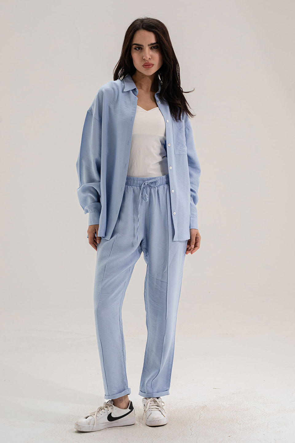 Blue Linen Comfort Set