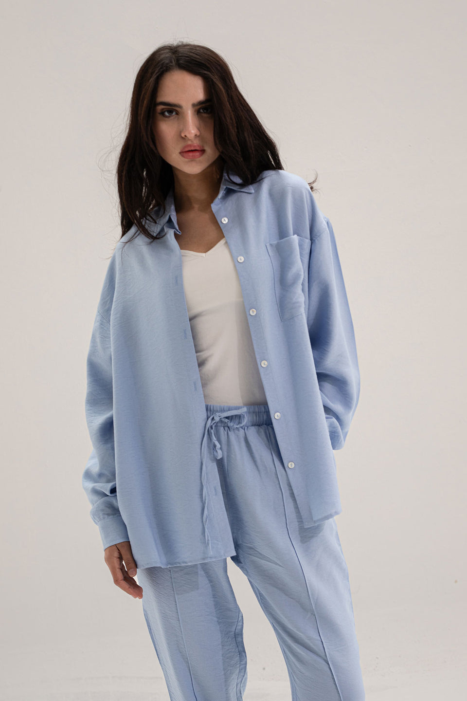 Blue Linen Comfort Set
