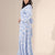 Blue Patterned Long Dress
