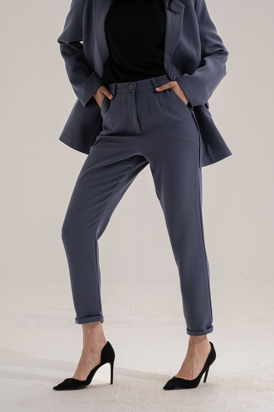 Blue Modern Fit Formal Pants