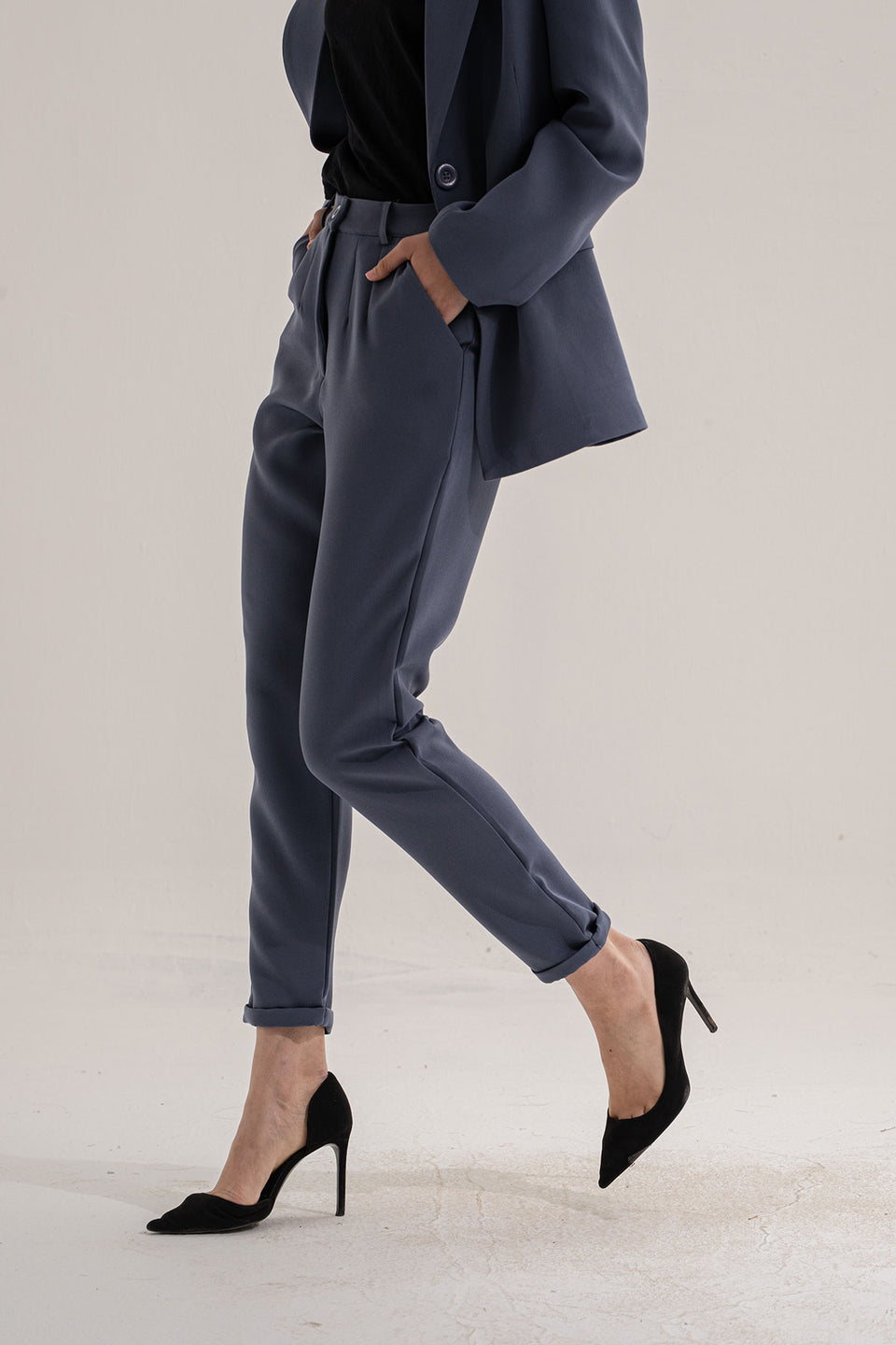 Blue Modern Fit Formal Pants