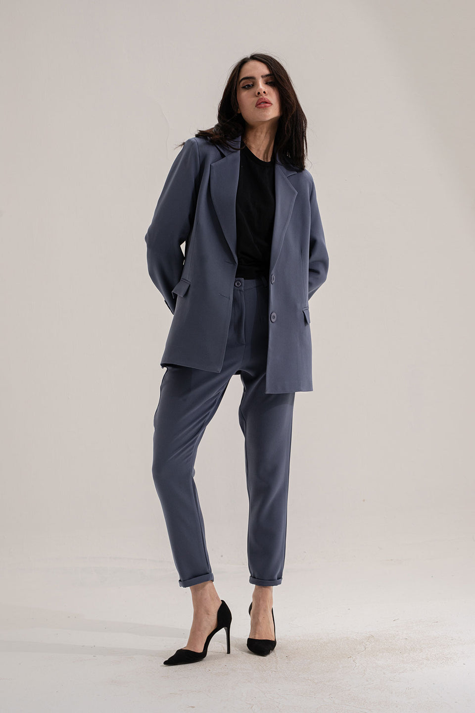 Blue Modern Fit Formal Pants