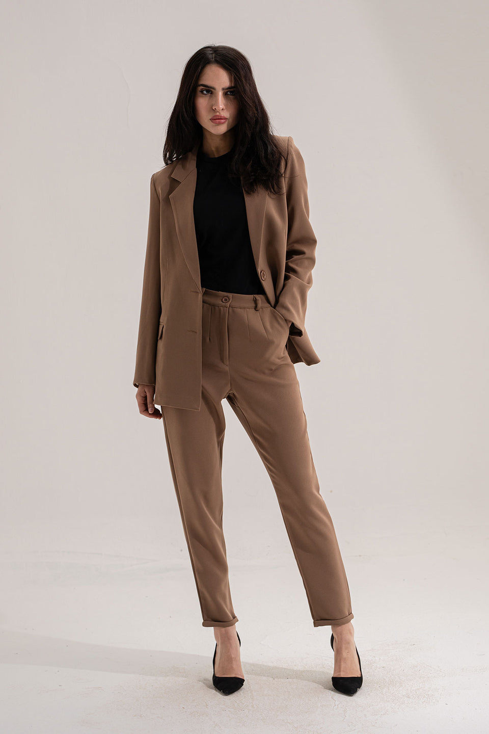 Brown Modern Fit Formal Pants