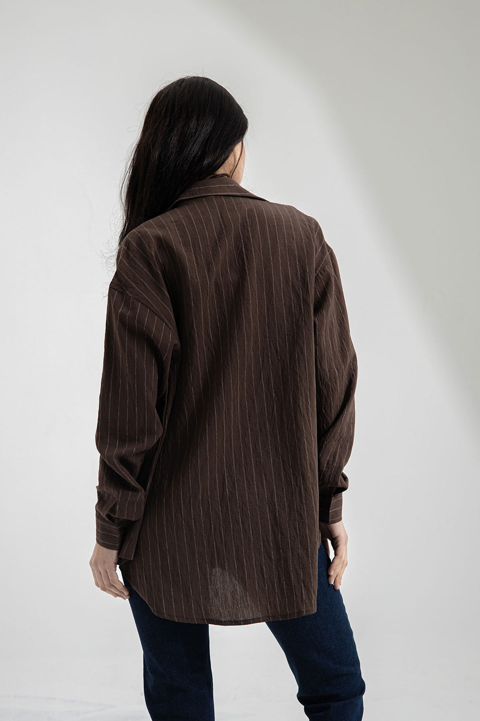 Brown Striped Linen Shirt