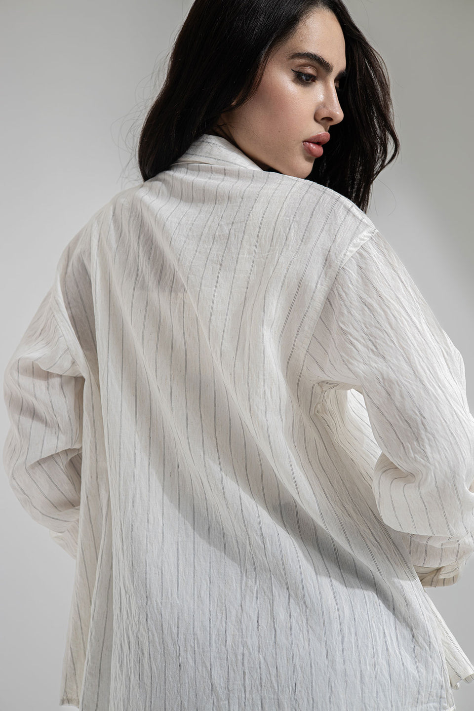 White Striped Linen Shirt