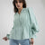Mint Wrap Tied Blouse