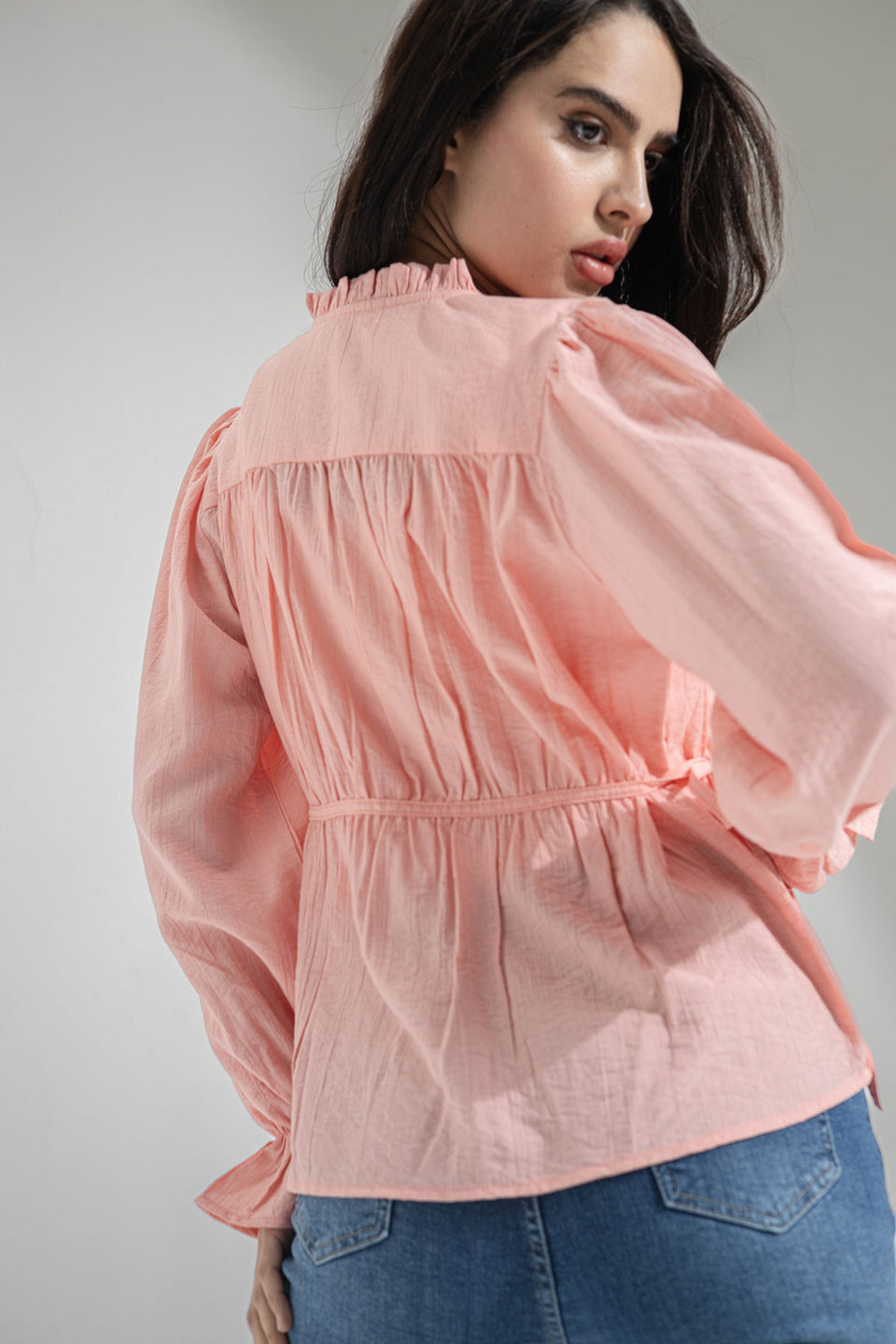 Pink Wrap Tied Blouse