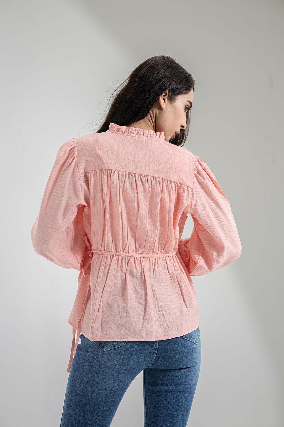 Pink Wrap Tied Blouse