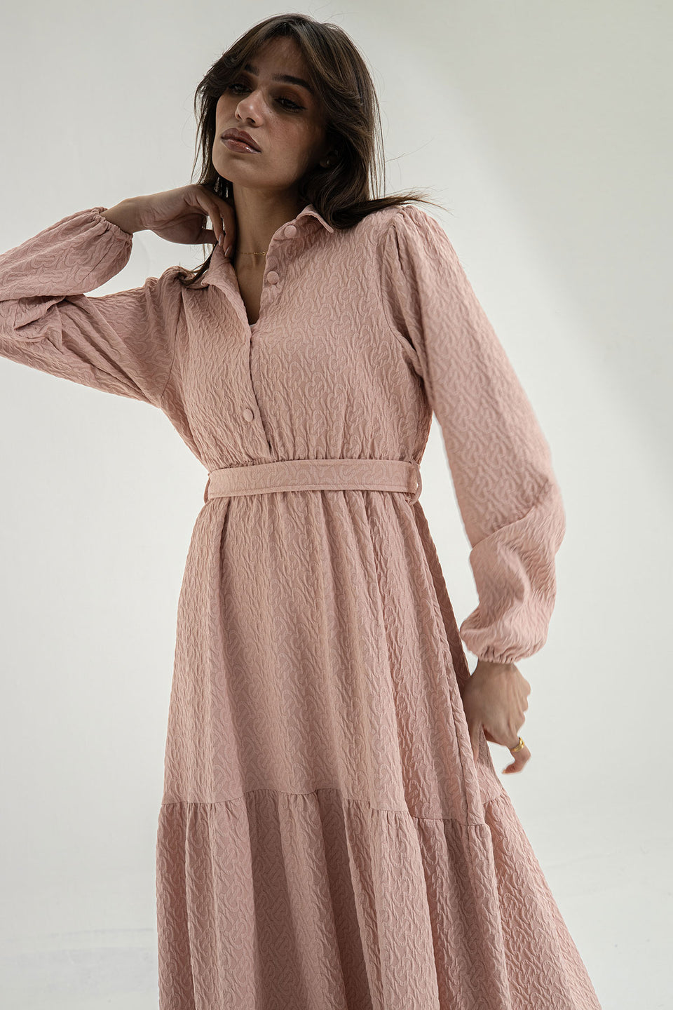 Simon Patterned Long Dress