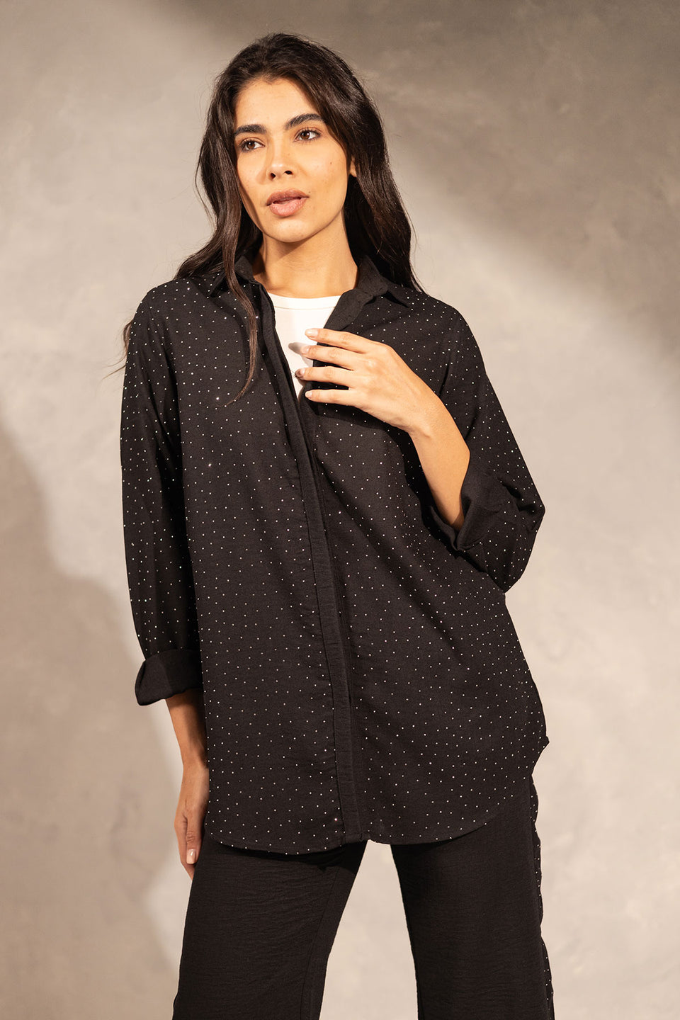 Black Glitter Summer Shirt