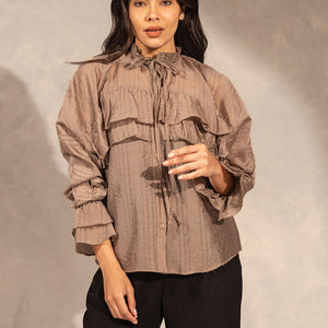 Coffe Ruffles Blouse