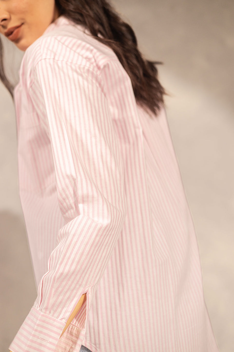 Rose Striped Long Sleeves Shirt