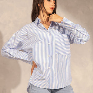White Striped Long Sleeves Shirt