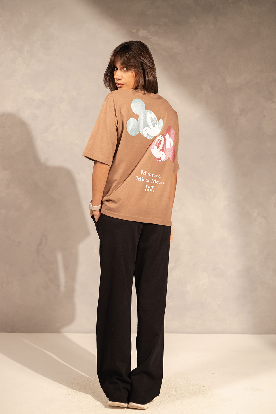 Coffe Printed Oversize T-shirt