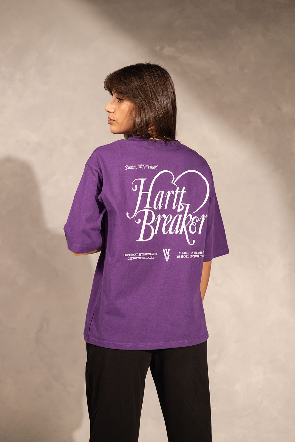 Purple Printed Oversize T-shirt