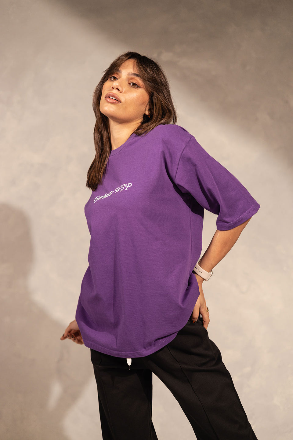 Purple Printed Oversize T-shirt