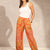 Orange Printed Summer Pants