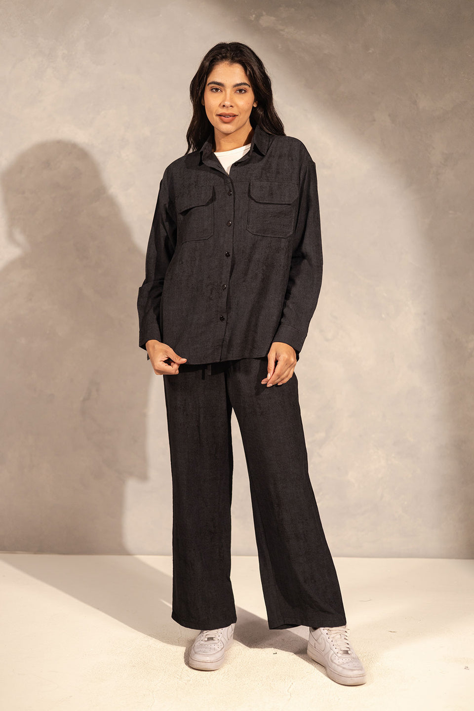 Black Summer Shades Linen Set