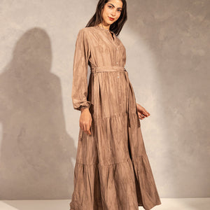 Coffe Summer Shades Linen Dress