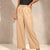 Beige Wide Leg Tied Pants