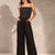 Black Wide Leg Tied Pants