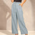 Blue Wide Leg Tied Pants