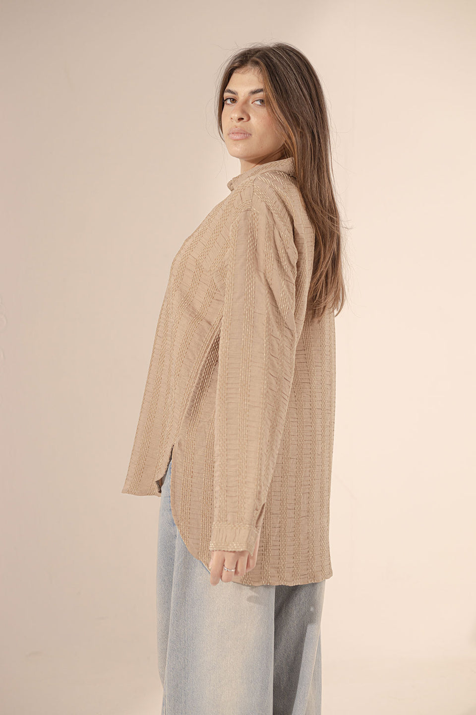 Coffe Patterned Comfort Shirt