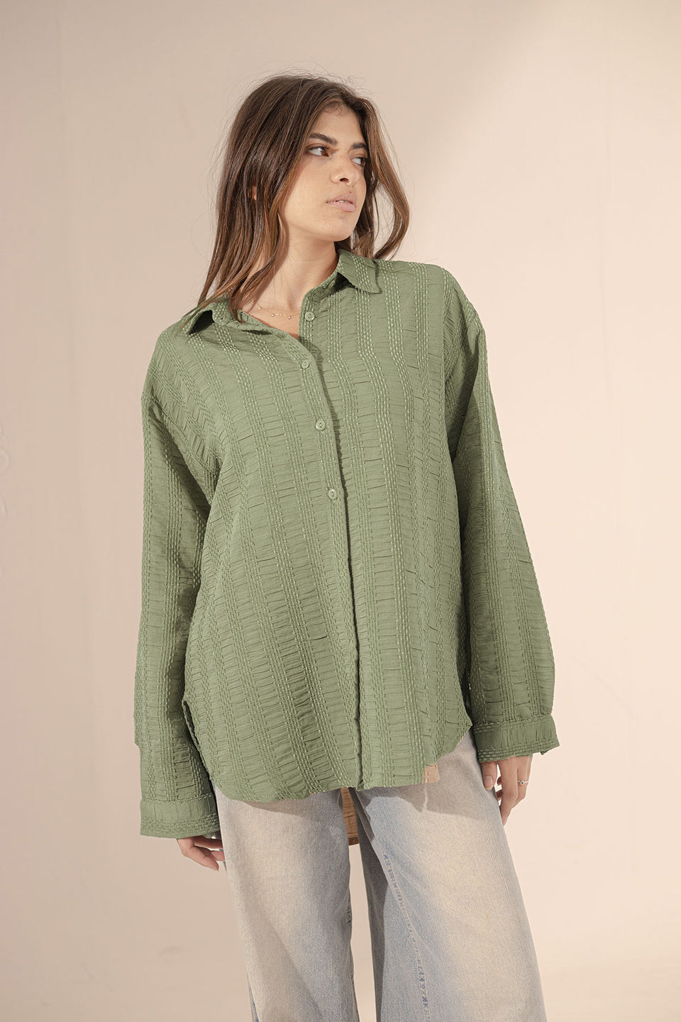 Olive Patterned Comfort Shirt