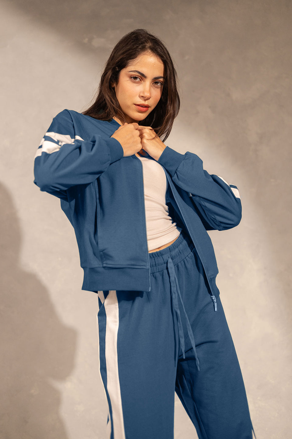 Blue Summer Zipper Comfort Set