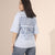 Blue Printed Oversize T-shirt