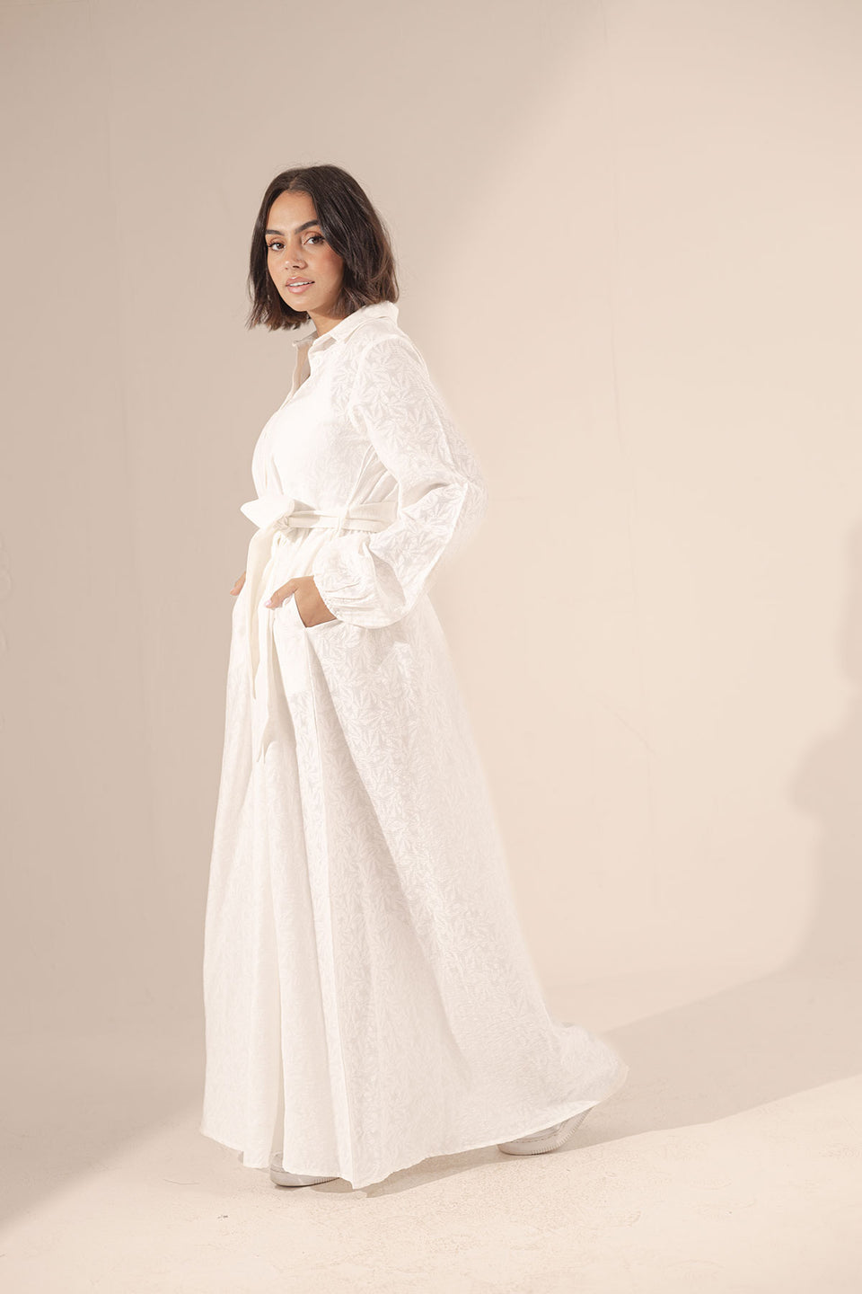 White Flory Patterned Dress