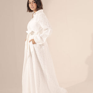 White Flory Patterned Dress