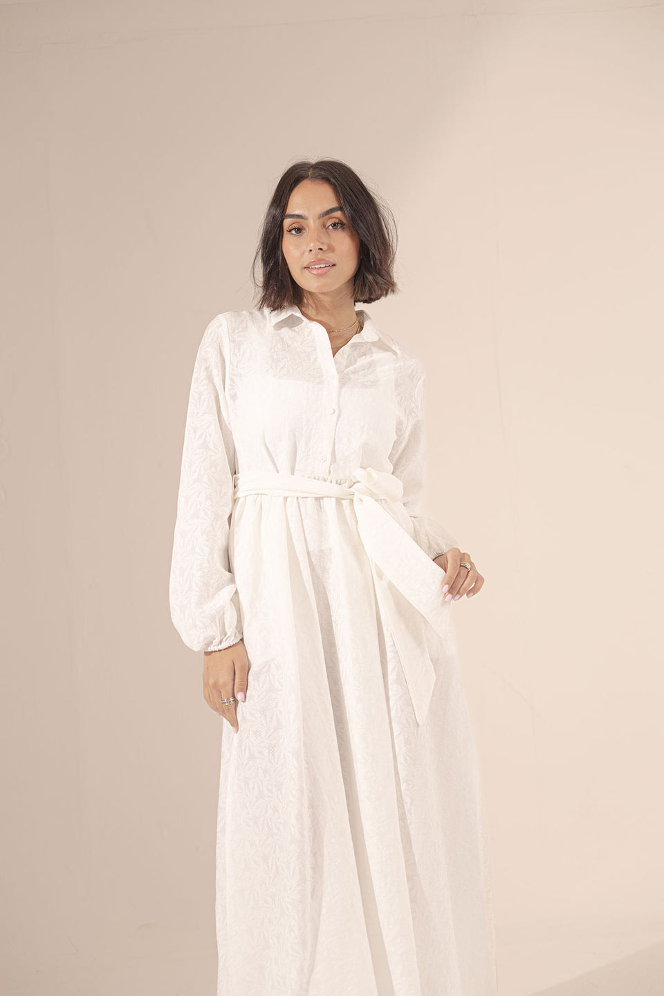 White Flory Patterned Dress