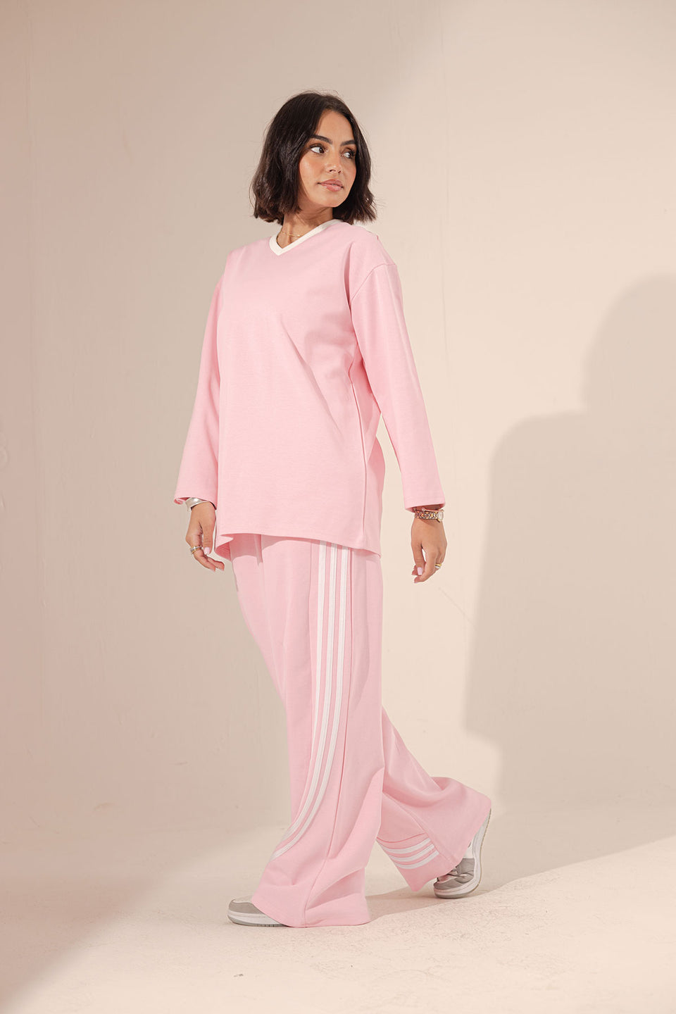 Pink Lines Cotton Set