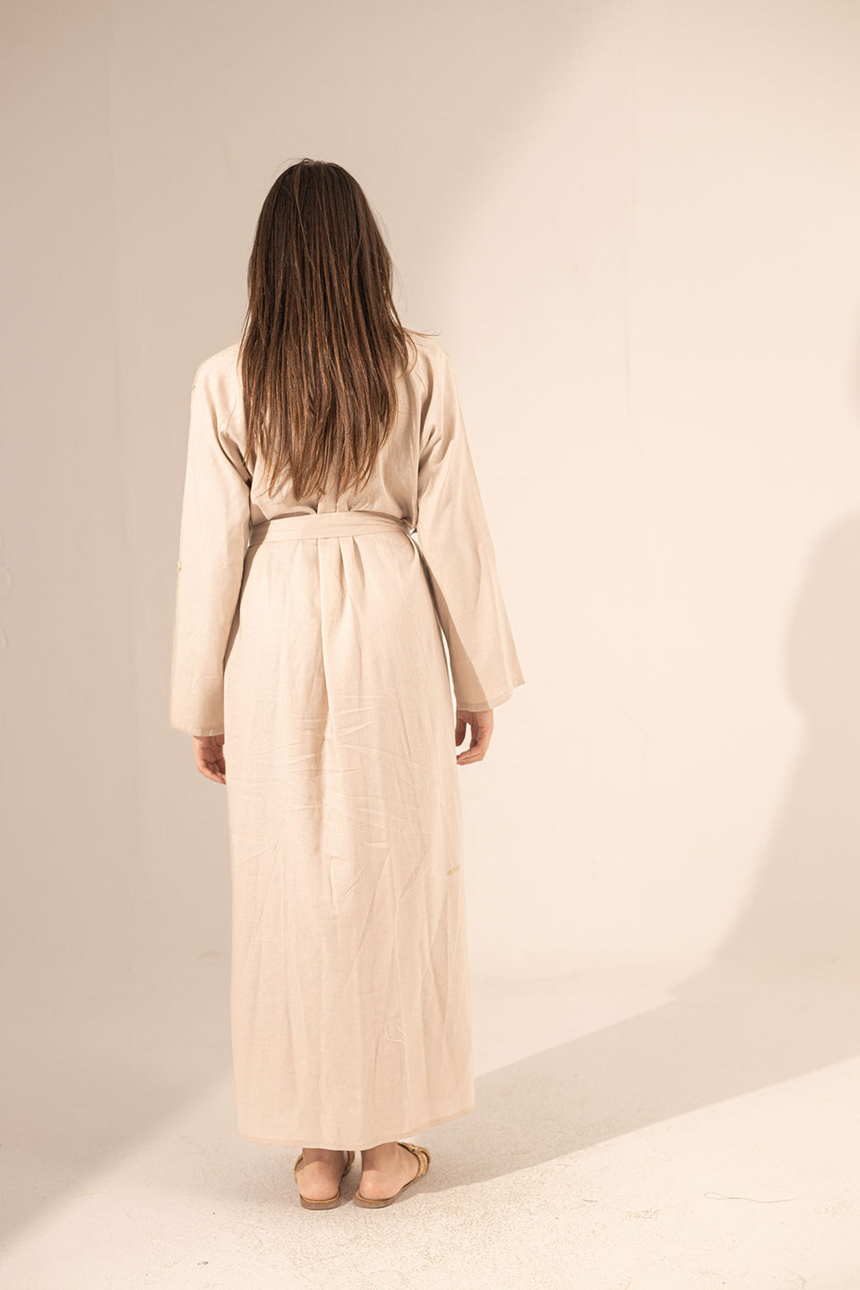 Beige Summer Linen Dress