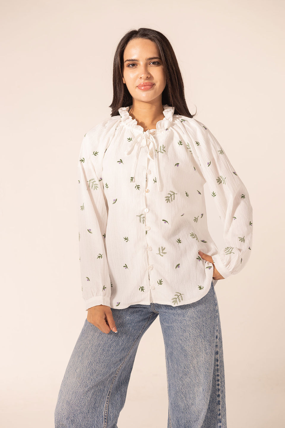 White Embroidered Blouse