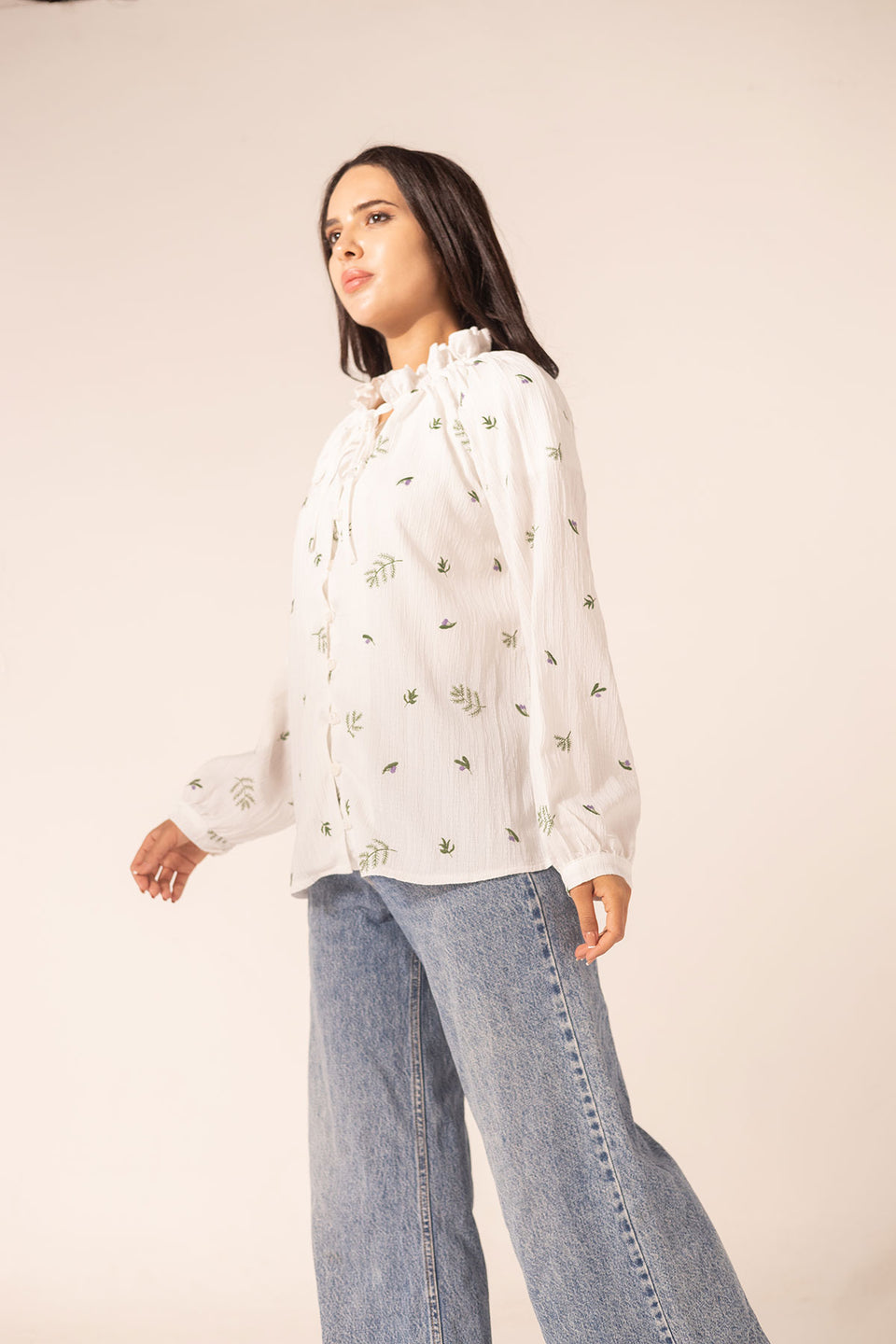 White Embroidered Blouse