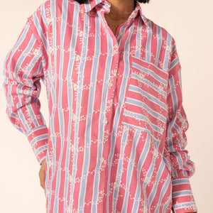 Pink Embroidered Checkers Shirt