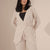 Beige Srtiped Warp Linen Blazer
