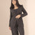 Black Srtiped Warp Linen Blazer