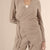 Coffe Srtiped Warp Linen Blazer