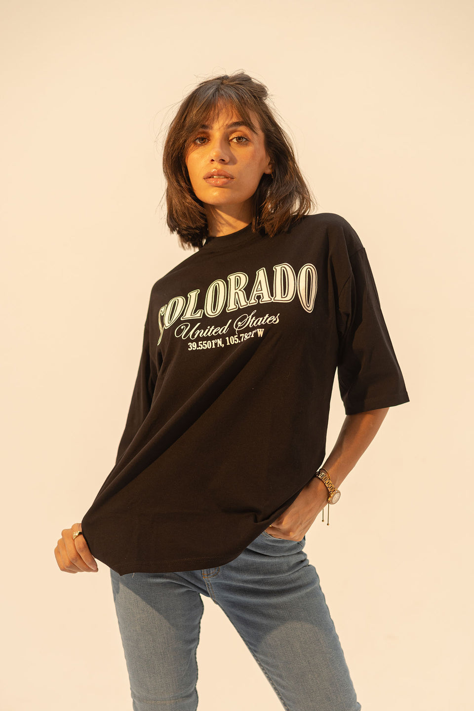 Black Printed Oversize T-Shirt