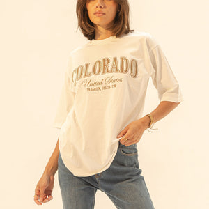 White Printed Oversize T-Shirt